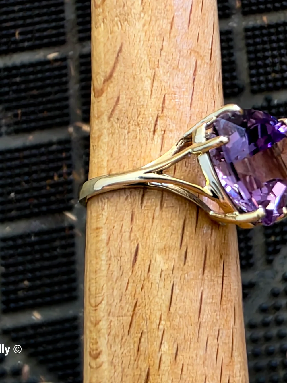 10K Yellow Gold Amethyst Cocktail Ring Size 6, Solid Gold! 👌🎁